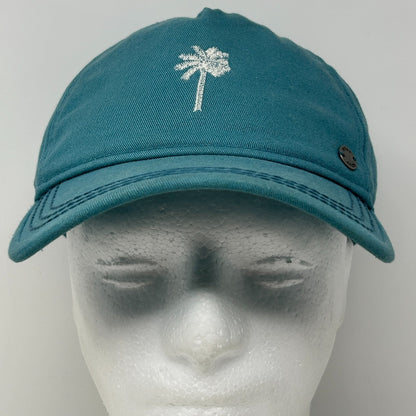 ROXY Womens Hat Baseball Cap Palm Tree Surfer Surfing Snowboarding Snapback Blue