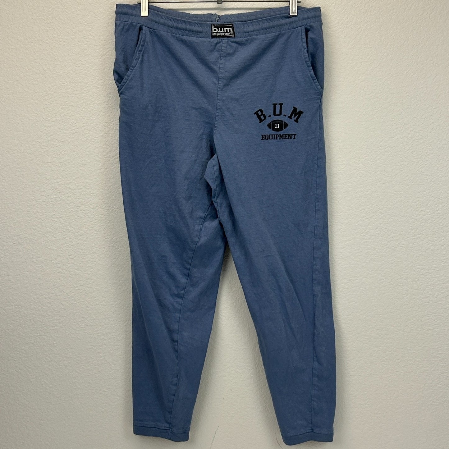Vintage 90s BUM Equipment Lounge Pajama Pants Football USA Made Blue XL X-Large