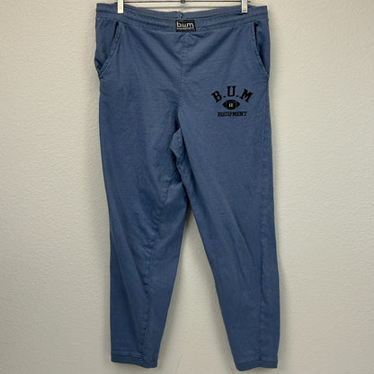 Vintage 90s BUM Equipment Lounge Pajama Pants Football USA Made Blue XL X-Large