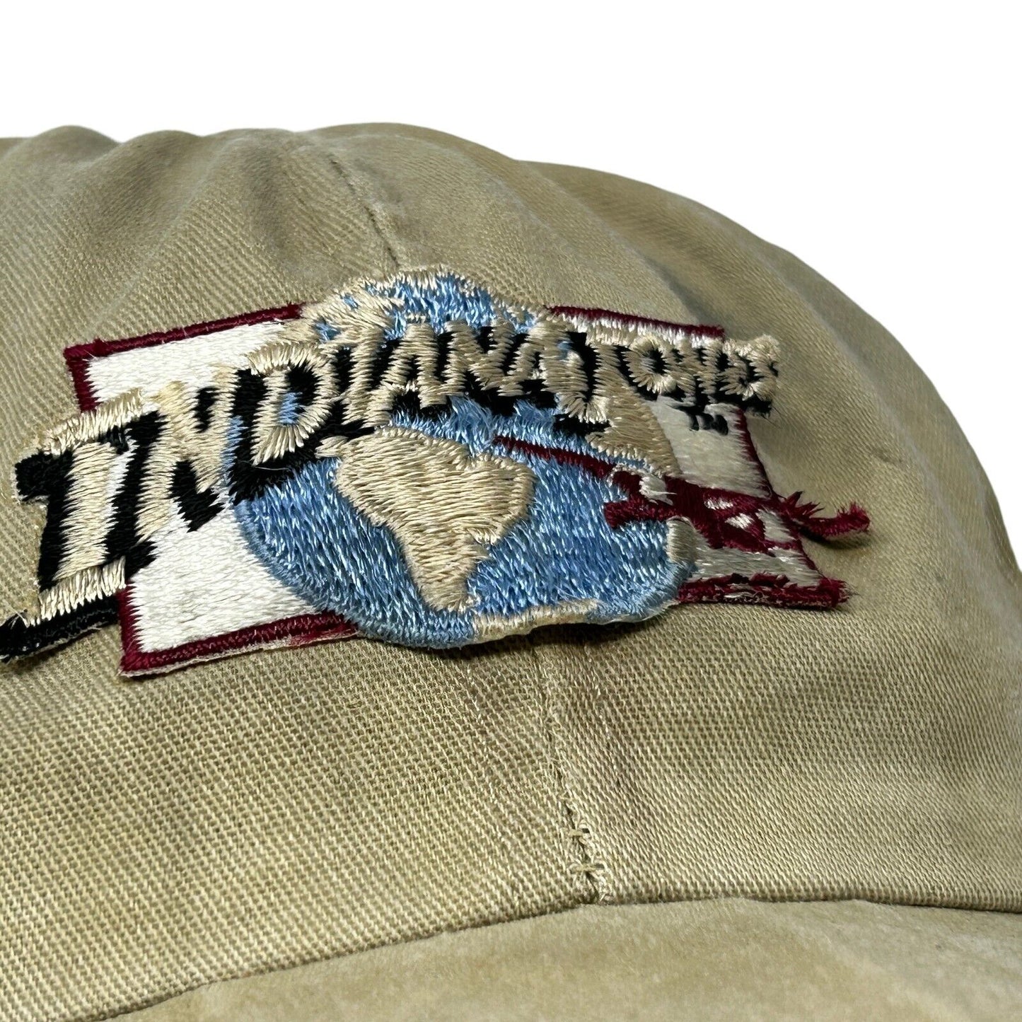 Indiana Jones Vintage 80s Hat Movie Film Beige Six Panel Snapback Baseball Cap
