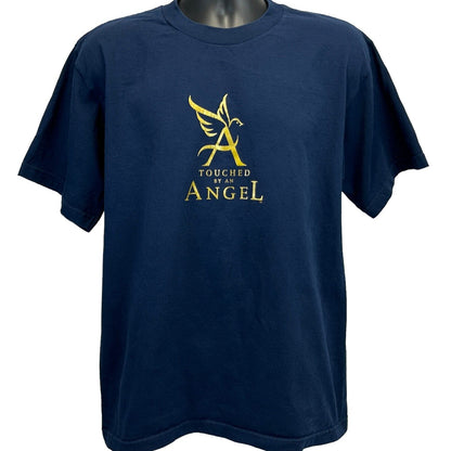 Touched By An Angel Vintage 90s T Shirt Large TV Television Show USA Mens Blue