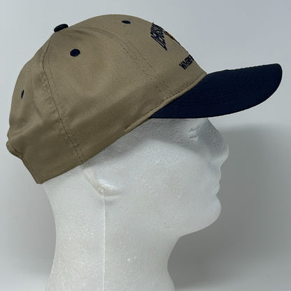 Vintage 90s Denison Livestock Auction Hat Baseball Cap Iowa Bulls Snapback Beige