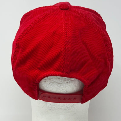 Vintage Thomas Drilling Equipment Oil Rig Patch Red Corduroy Baseball Hat Cap