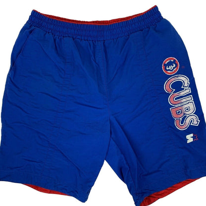 Chicago Cubs Vintage Shorts X-Large 90s MLB Baseball Starter Swimming Mens Blue