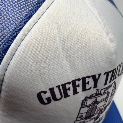 Vintage 80s Guffey Trucking Trucker Hat Baseball Cap Blue Missouri Snapback