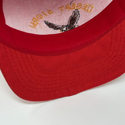 Vintage Operation Desert Storm Hat Cap Red 90s War Military Troops Snapback