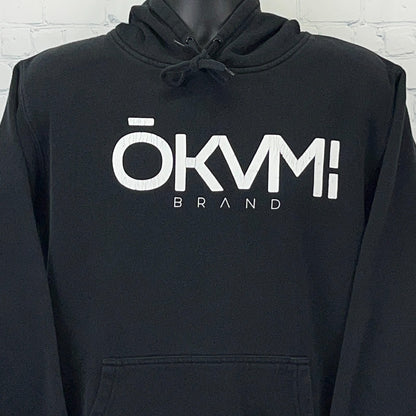 Okami Brand Wolves By Design Hoodie Mens M Medium Black Double Wolf Graphic