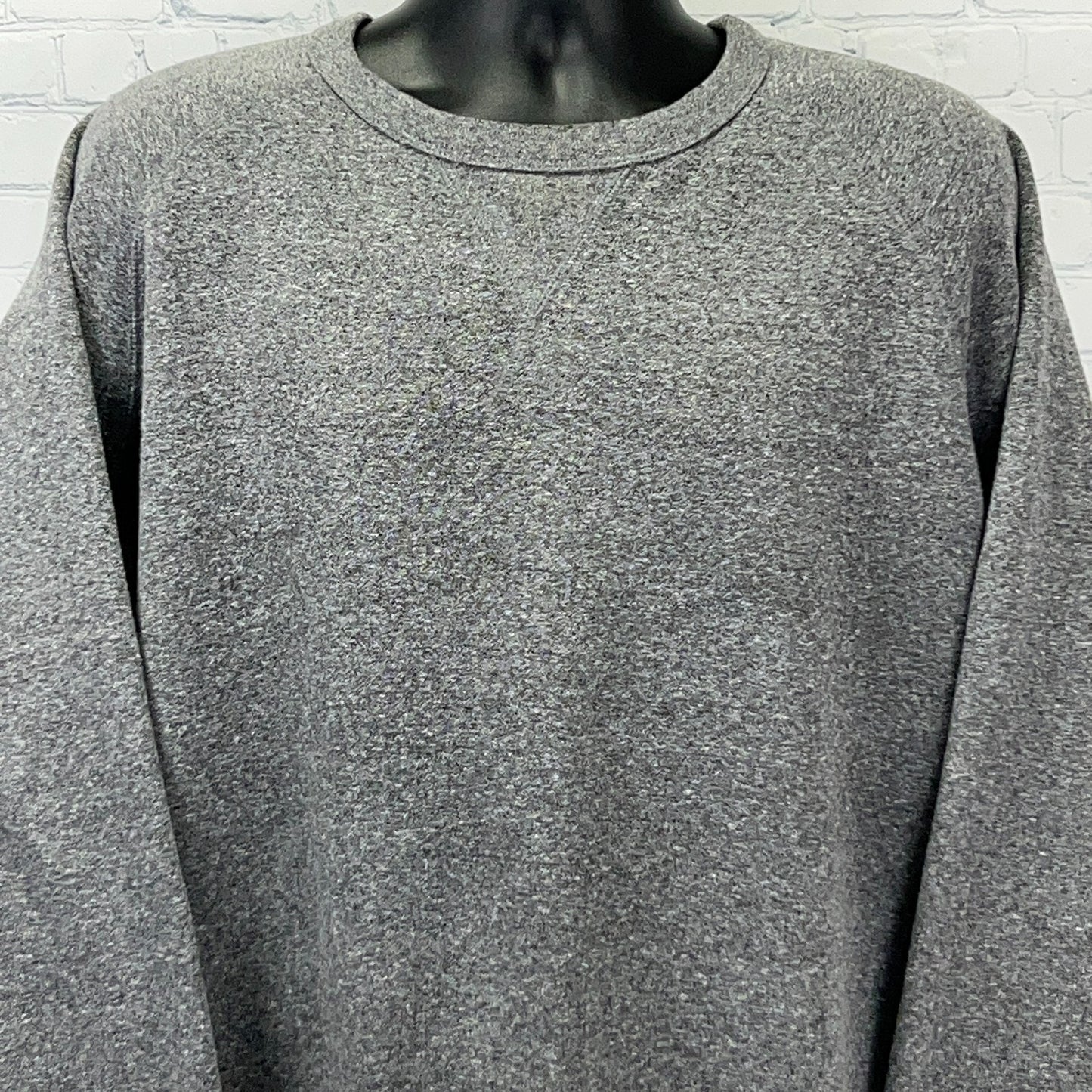 Champion Gray Long Sleeve Sweatshirt Front View with Classic Fit and Soft Fabric