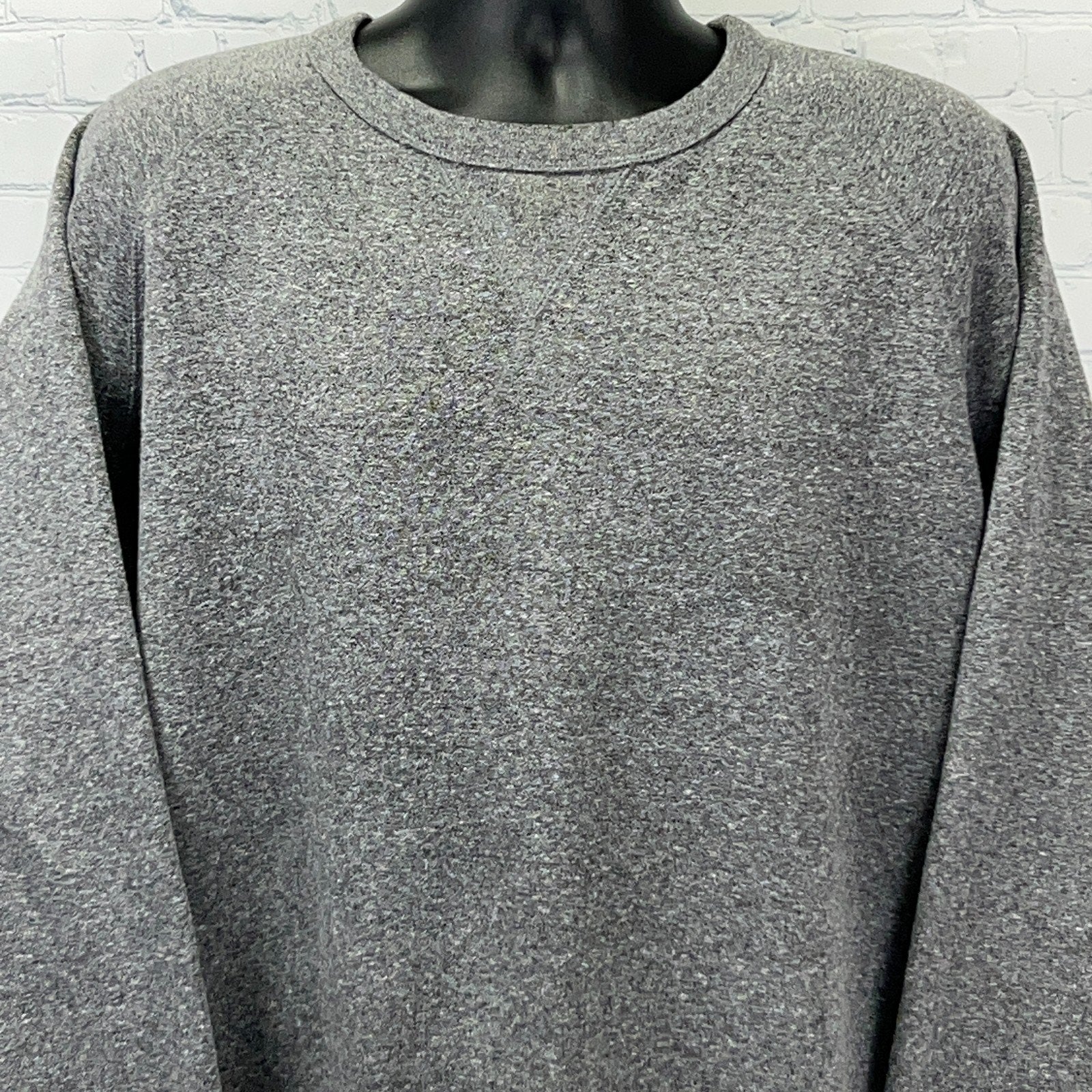 Champion Gray Long Sleeve Sweatshirt Front View with Classic Fit and Soft Fabric