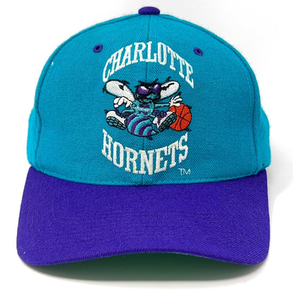 Charlotte Hornets Hat in teal and purple with embroidered logo on front for sports fans