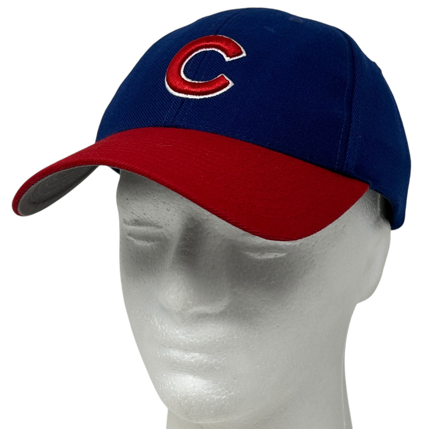 Chicago Cubs Adjustable Cap in Blue and Red with Front C Logo, Side View