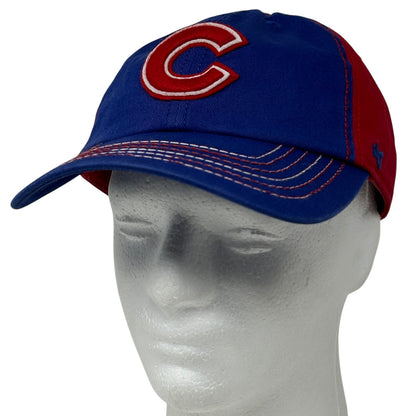 Chicago Cubs Blue Cap with Red Accents and Embroidered 'C' Logo, Side View