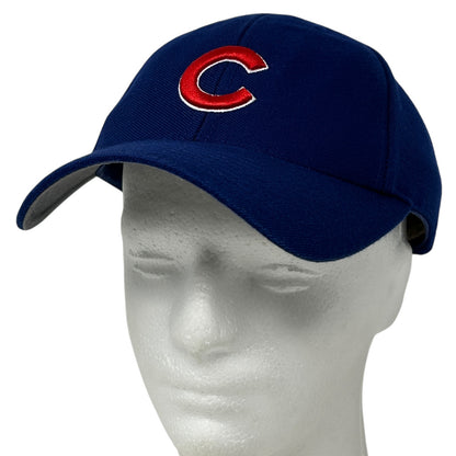 Navy Chicago Cubs Hat with Red 'C' Logo on Front, Adjustable Size, Front View