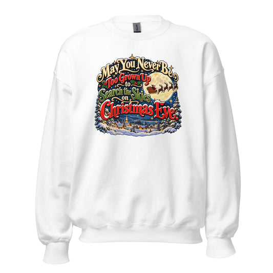 Neonvtg white Sweatsshirt with a colorful Christmas Eve graphic print and vintage design