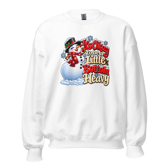 Neonvtg Christmas Snowman Sweatshirt in white with a fun festive graphic design