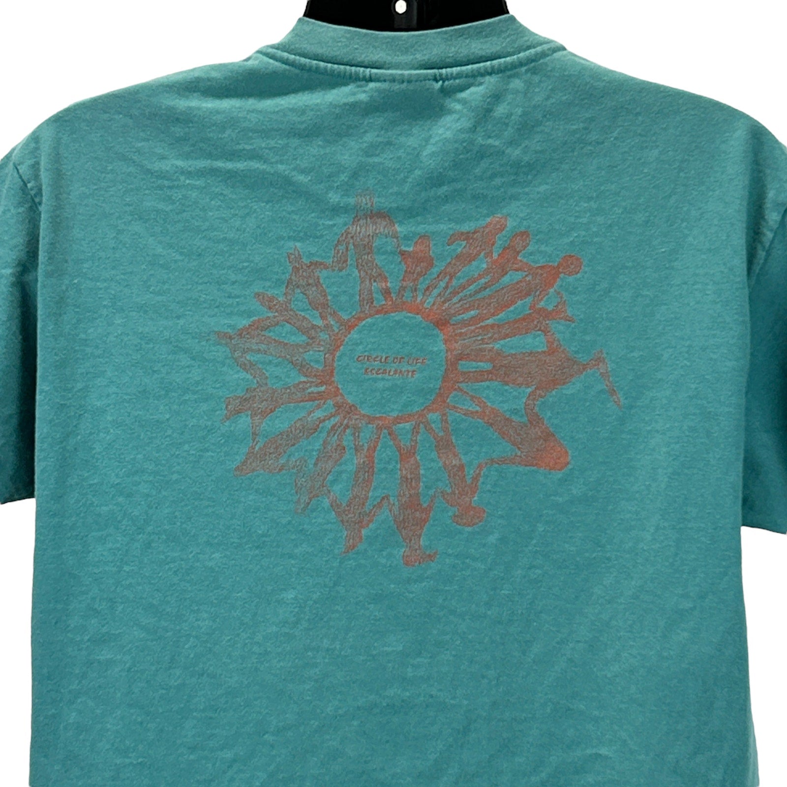 Hanes Circle of Life Escalante USAS T-Shirt in teal, featuring a unique circular graphic on the back