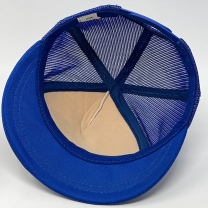 Vintage Trucker Cap Hat in Blue with Mesh Back - Inside View - Vintage