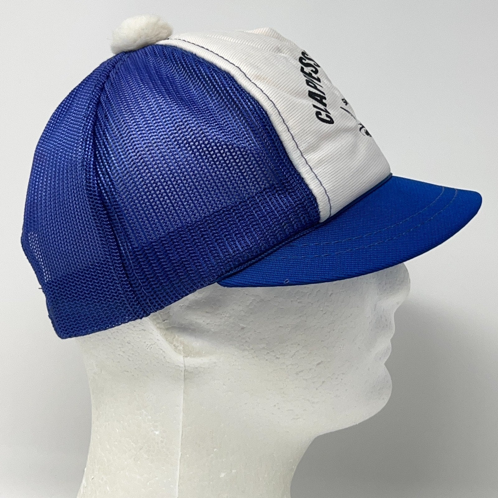 Vintage Trucker Cap Hat in Blue and White with Front View