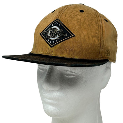Coal Headwear brown snapback hat with a front logo and unique texture detail