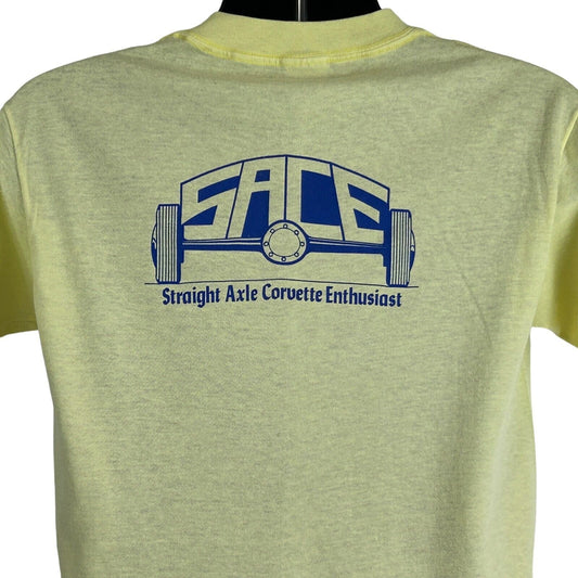 Yellow Miller T-Shirt with Straight Axle Corvette Enthusiast logo on the back