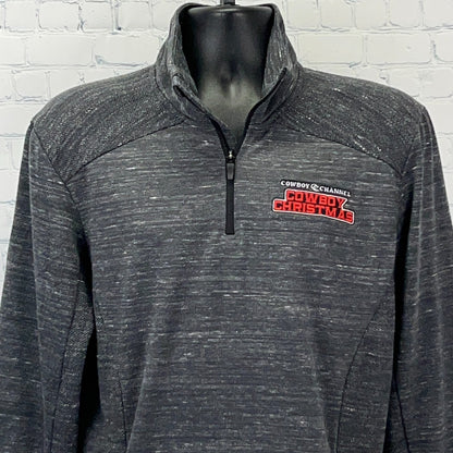 Ogio Black Quarter-Zip Pullover with Cowboy Channel Cowboy Christmas Logo on Front