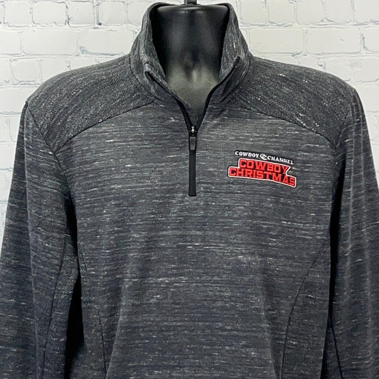 Ogio Black Quarter-Zip Pullover with Cowboy Channel Cowboy Christmas Logo on Front