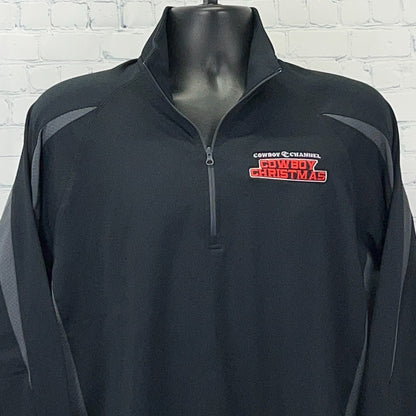 Black Sport-Tek Quarter-Zip Pullover featuring Cowboy Channel Cowboy Christmas logo on the front