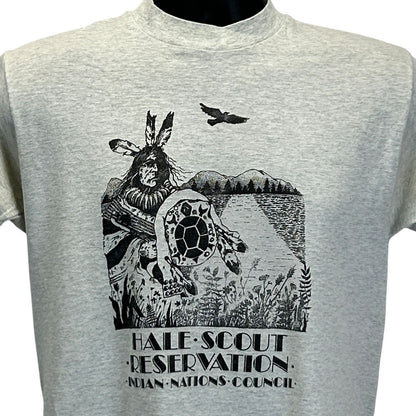 Vintage BSA Hale Scout Reservation T Shirt Mens Medium Boy Scouts Indian Gray