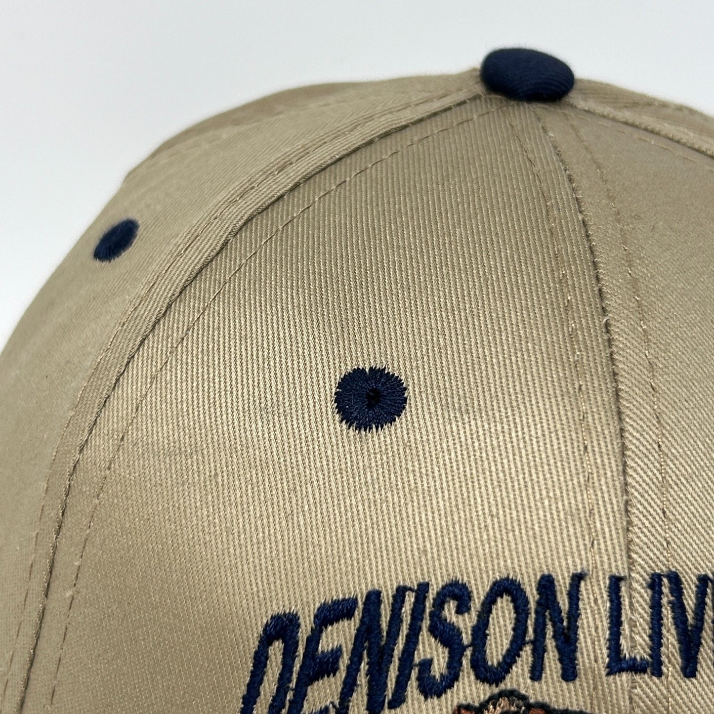 Vintage 90s Denison Livestock Auction Hat Baseball Cap Iowa Bulls Snapback Beige