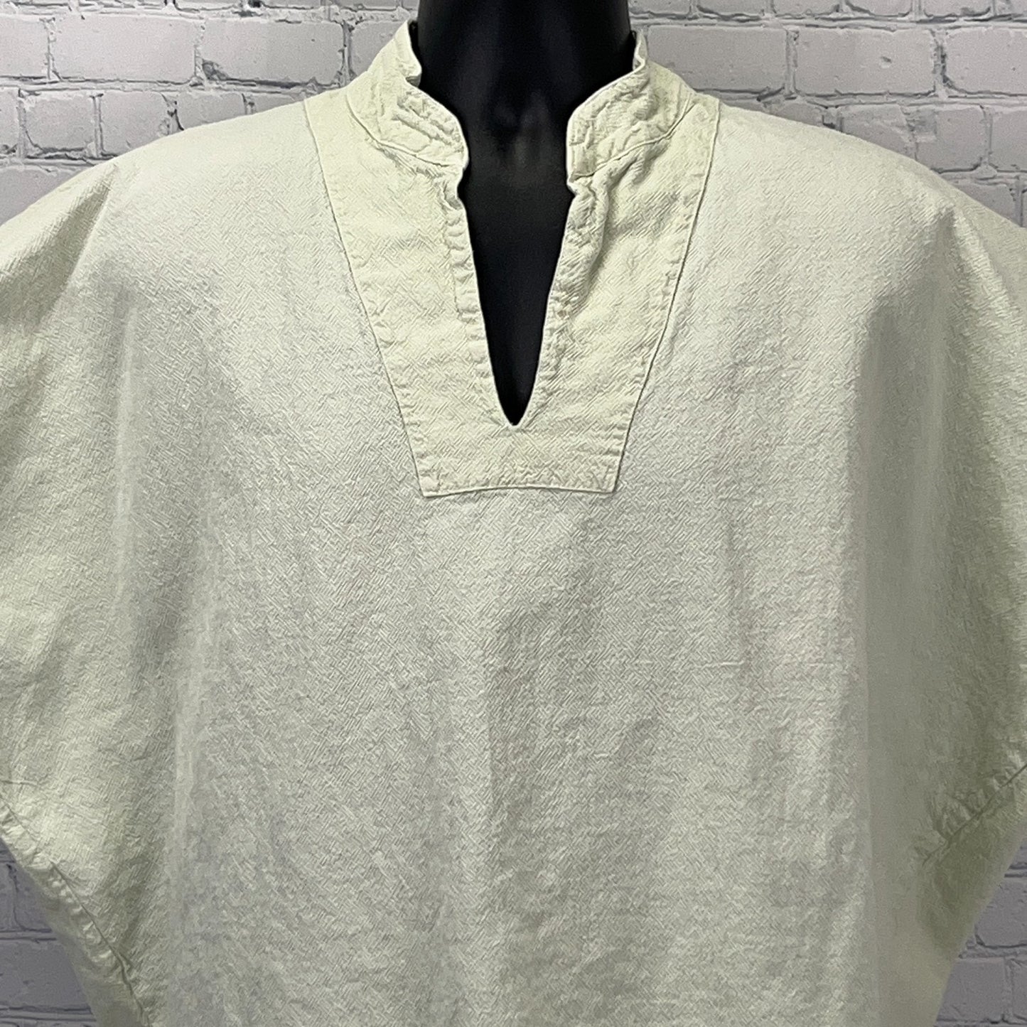 Drawstrings of Malibu Poncho Top Womens OSFM Green V‑Neck Made in USA Cotton