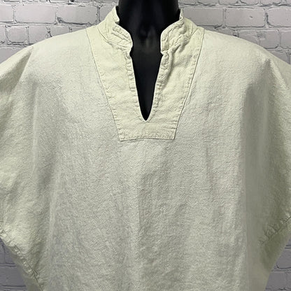 Drawstrings of Malibu Poncho Top Womens OSFM Green V‑Neck Made in USA Cotton