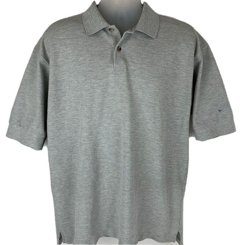 Polo Nike Golf XL X-Large Jaspeado Golfer Golfing Manga Corta Hombre Gris