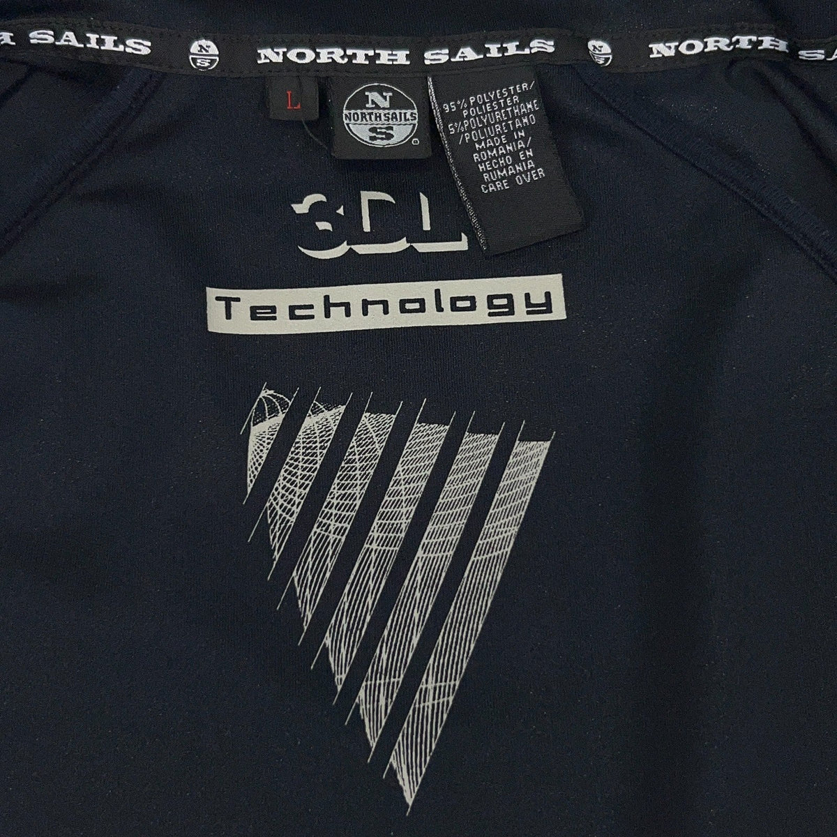 North Sails Racetech 3DL Full Zip Sailing Track Jacket Mens L Large Navy Blue