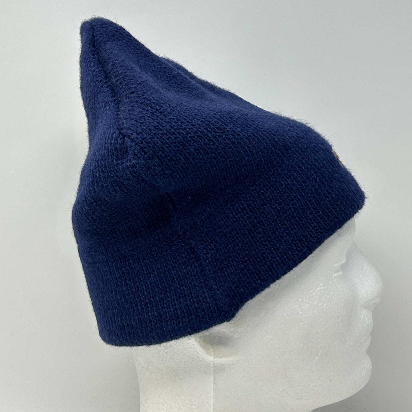 Vintage Smiley Brand Wool Beanie Winter Hat Toque Ski Snowboarder USA Made Blue