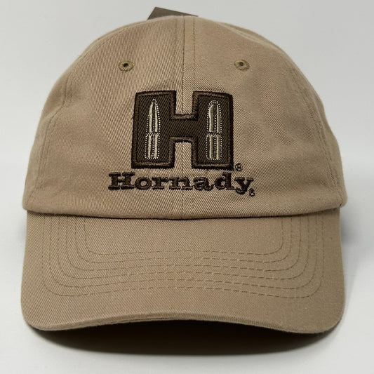 Hornady Ammunition Dad Hat Baseball Cap Firearms Bullets Strapback Khaki Beige