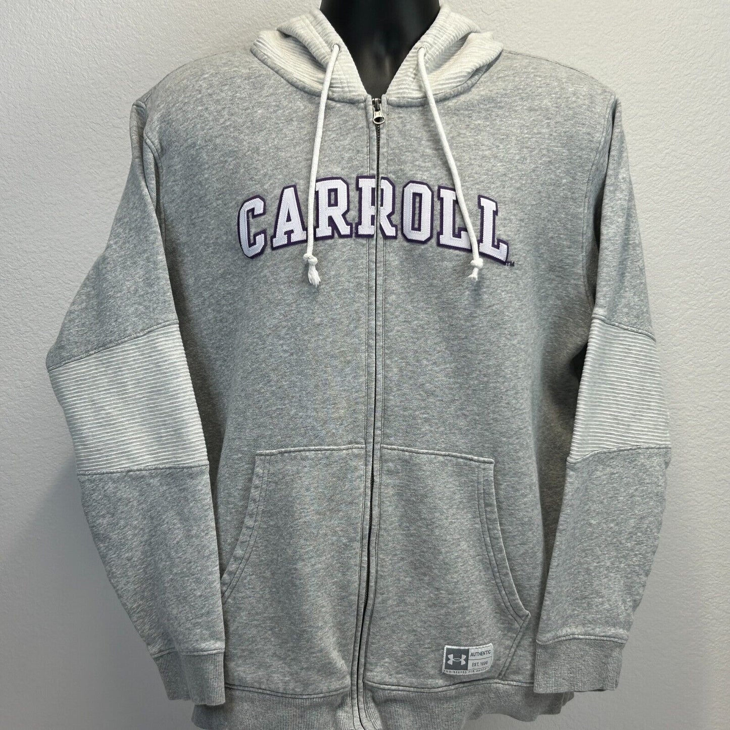 Carroll College Saints Hoodie Mens Large Under Armour Hooded Sweatshirt Gray