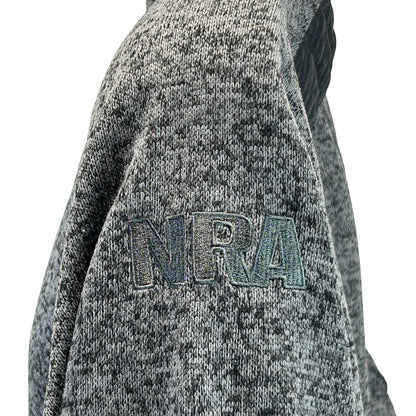 NRA 1/2 Zip Pullover Shooting Sweater Jacket Hunting Mock Neck Gray Large
