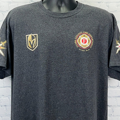 Las Vegas Golden Knights Clark County Fire Dept T Shirt Fireman Gray XL X-Large
