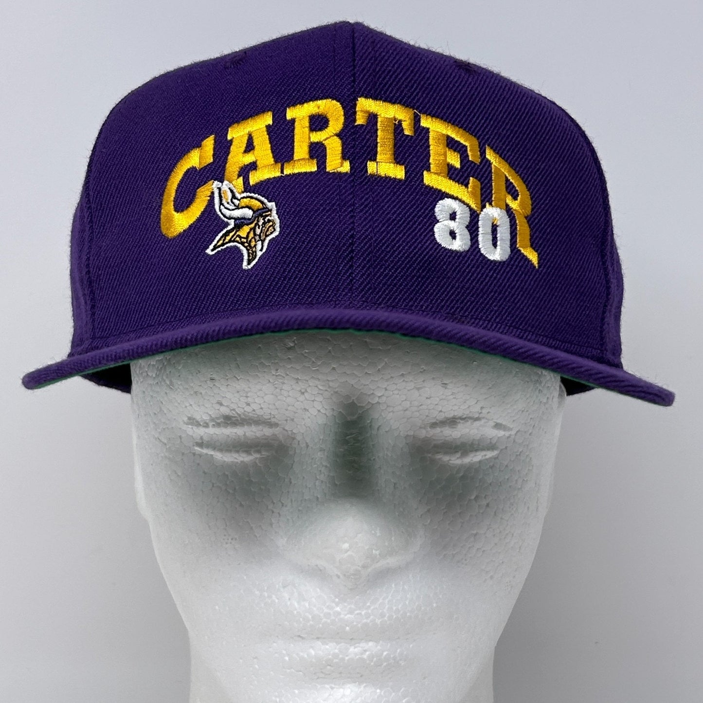 Vintage 90s Minnesota Vikings Cris Carter Hat Baseball Cap Purple NFL Snapback