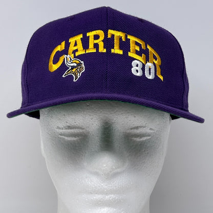 Vintage 90s Minnesota Vikings Cris Carter Hat Baseball Cap Purple NFL Snapback