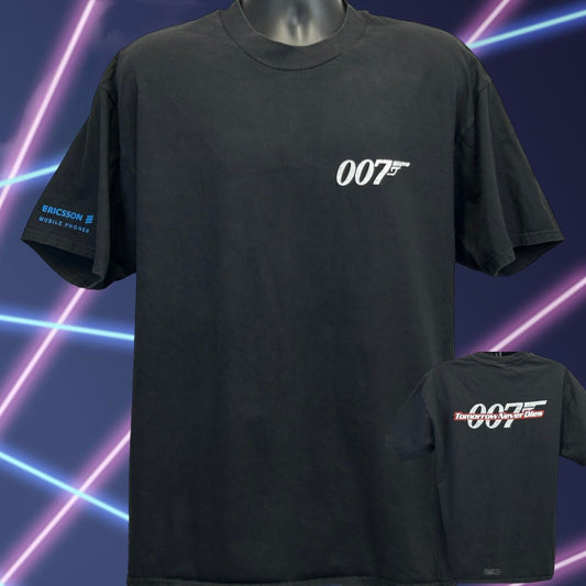 Vintage James Bond 007 T Shirt X-Large Tomorrow Never Dies 90s Movie Mens Black
