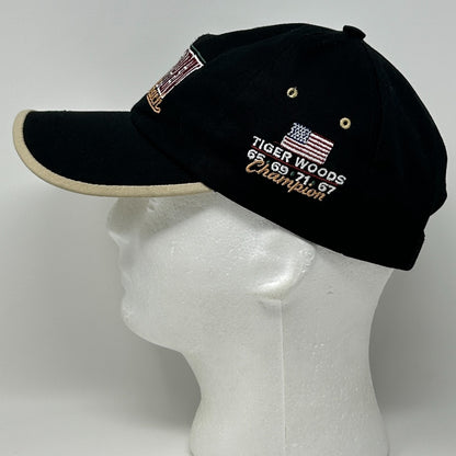Vintage 2000 US Open Pebble Beach Hat Cap Black Tiger Woods 100th Golf Strapback
