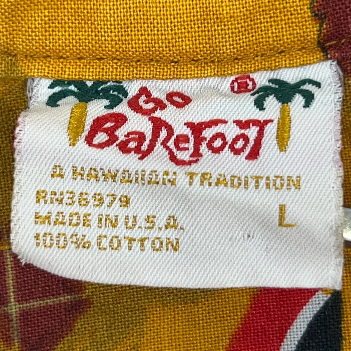 Vintage 70s Primo Hawaiian Beer Button Front Camp Shirt Brewery Yellow L Large