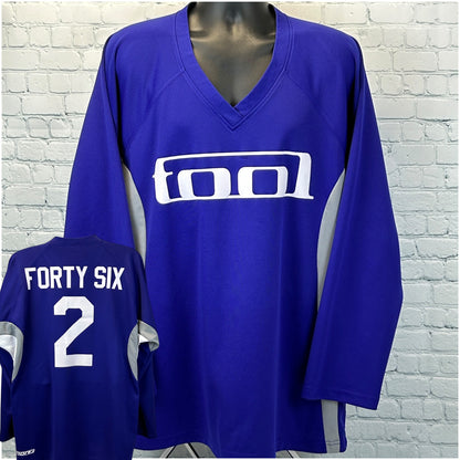 Tool Forty Six & 2 Hockey Jersey T Shirt Aenima Band Long Sleeve Blue XL X-Large