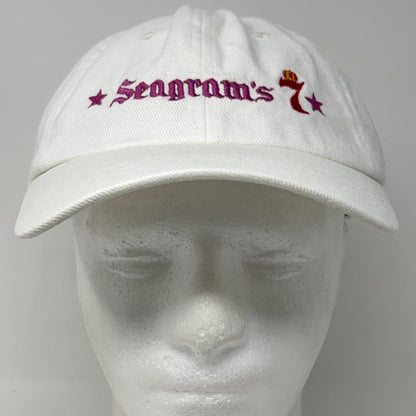 Vintage 90s Seagrams 7 Dad Hat Baseball Cap Americas Spirit Strapback White