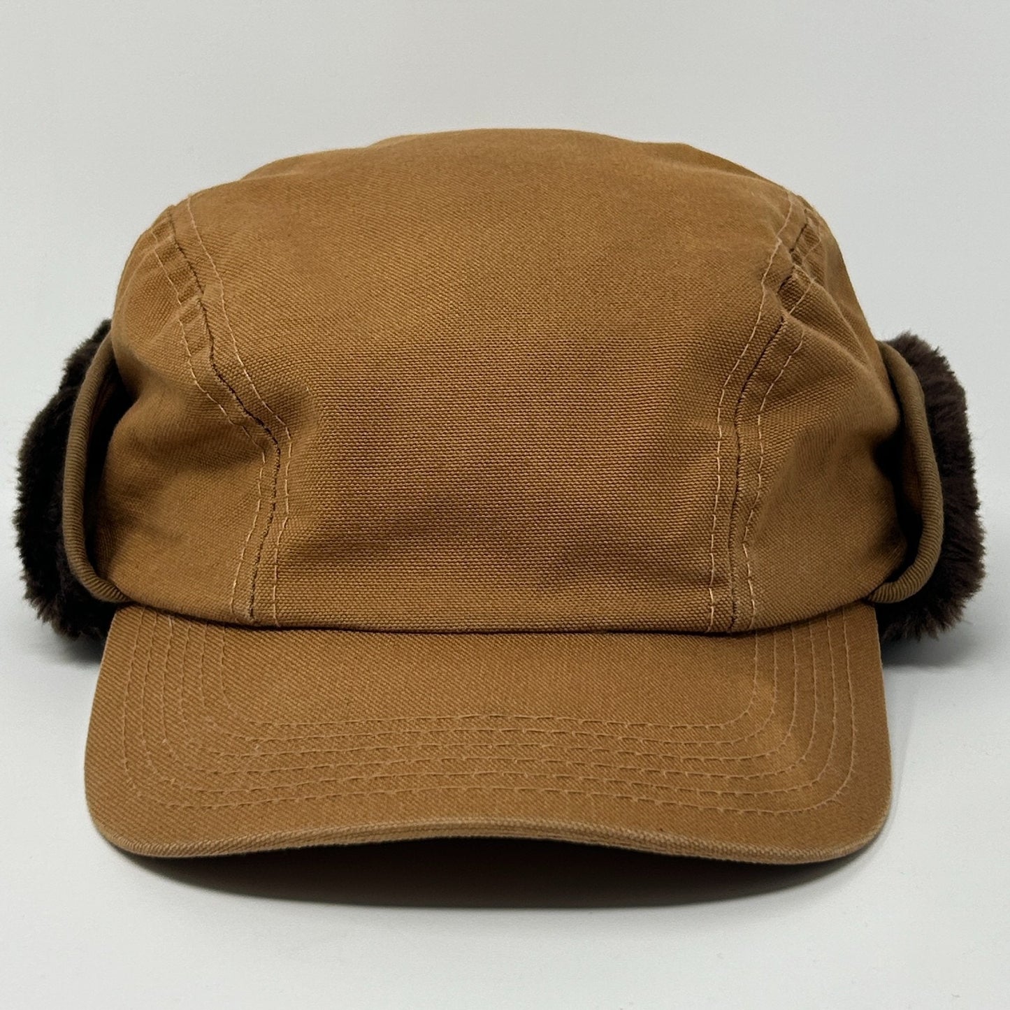 Broner Canvas Trapper Hat Baseball Cap Hunter Hunting Ear Flap Brown L Large - Neon Vintage