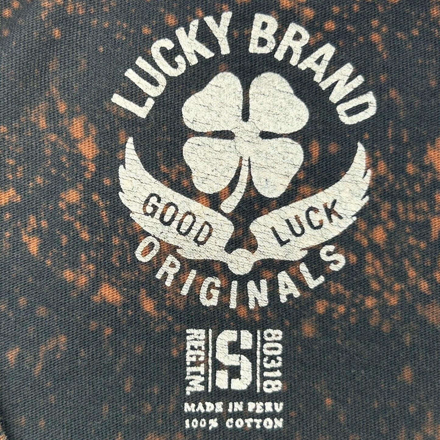 Lucky Brand Triple Aces 摩托车商店 T 恤 小号机车 T 恤 男式 黑色