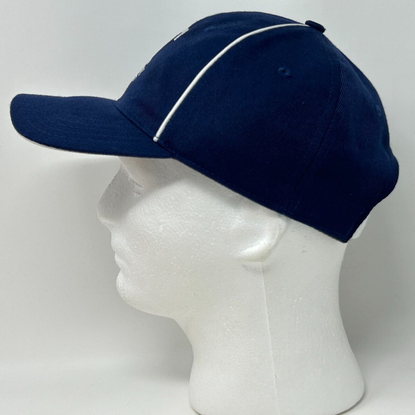 Gorra de béisbol de hockey Thunder de la Universidad Trine, con correa trasera azul y seis paneles