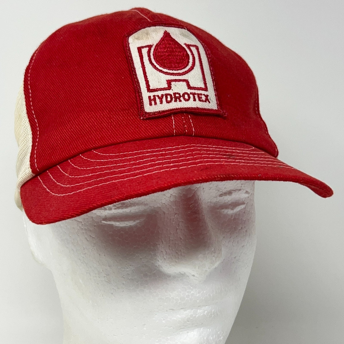 Vintage Hydrotex Lubricants Red Mesh Trucker Hat Baseball Cap Snapback Patch USA