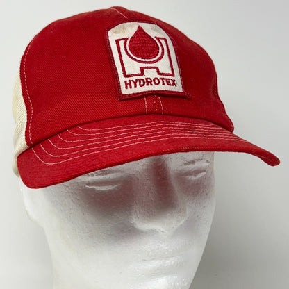 Vintage Hydrotex Lubricants Red Mesh Trucker Hat Baseball Cap Snapback Patch USA